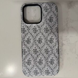 Floral Patterned Phone Case - Green and White